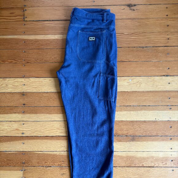 OBEY Linen Hand Dyed Lite Indigo Carpenter Pants - Picture 5 of 8